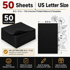 SuFly Carbon Paper for Tracing, 50 Sheets | Black Graphite Transfer Paper for - Image 2