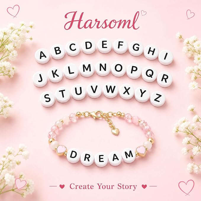 1400 PCS 4x7mm Round Alphabet Letter Beads - Image 4