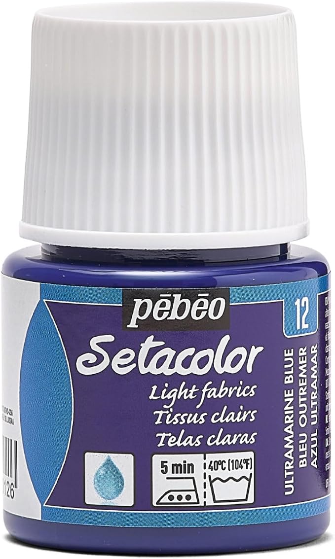Pebeo Setacolor Light Fabrics Paint 45-Milliliter Bottle, Ultramarine Blue by Unknown