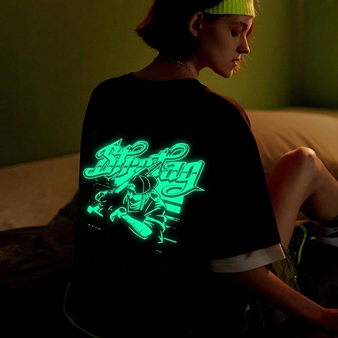 FUNKAKA Glow in The Dark Heat Transfer Vinyl Roll, Glow in The Dark HTV Vinyl - Image 5
