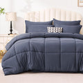 Love's cabin King Size Comforter Set Indigo Blue, 7 Pieces King Bed in a Bag by Lovescabin
