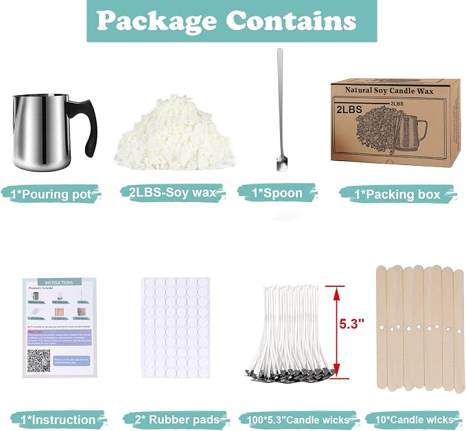 Soy Wax Candle Making Kit Supplies, Natural Candle Wax - Image 7