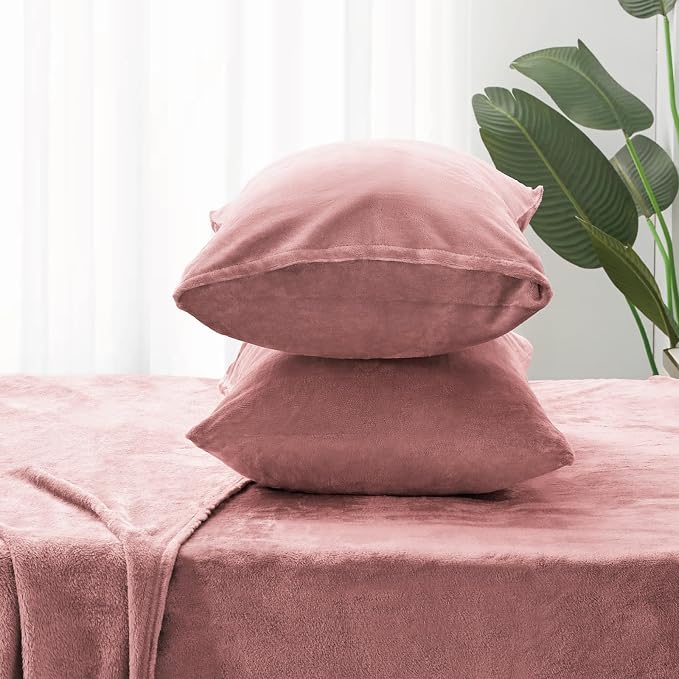 BEDELITE Flannel Sheets Twin Size Dusty Pink - Image 7