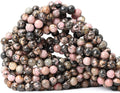 60PCS 6mm Natural Black Line Rhodochrosite Gemstone Smooth Round Loose Beads by CHEAVIAN