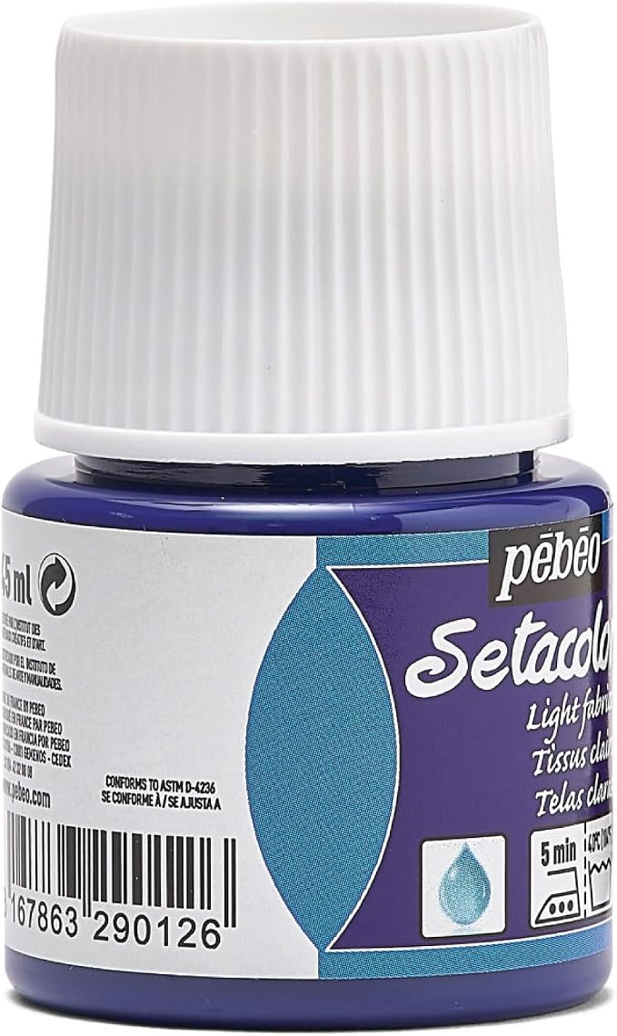 Pebeo Setacolor Light Fabrics Paint 45-Milliliter Bottle, Ultramarine Blue - Image 3
