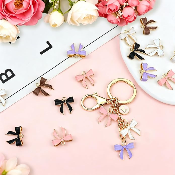 Bow Charms for Bracelet Jewelry Making Cute Bracelet Charms | 18Pcs, Bow Charms - Image 3