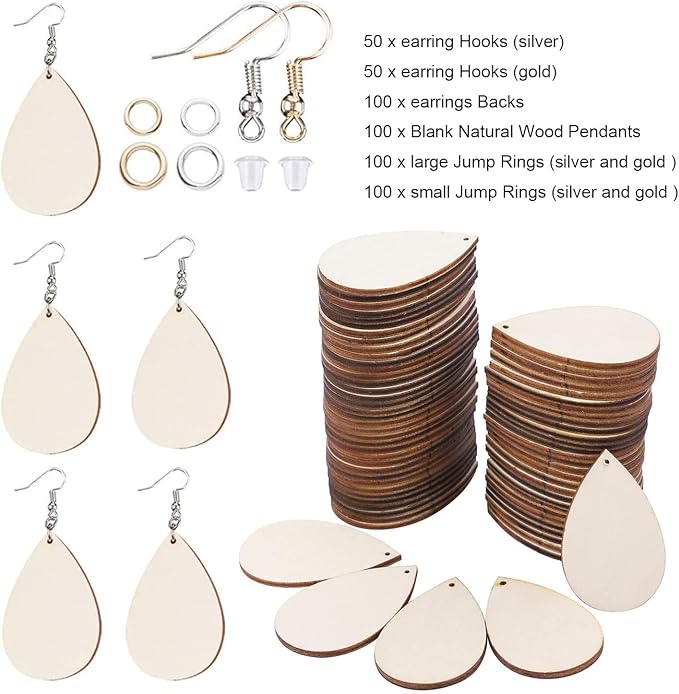 500 Pcs Unfinished Wooden Earrings - Image 2