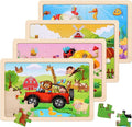 Wooden Puzzles Toys for Kids Ages 3-5, Animals Theme Wood Jigsaw Puzzles by NASHRIO