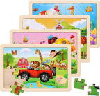 Wooden Puzzles Toys for Kids Ages 3-5, Animals Theme Wood Jigsaw Puzzles by NASHRIO