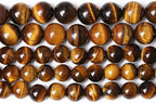 Natural Yellow Tiger Eye Stone Beads Semi Gemstone Round Loose Beads - Image 2