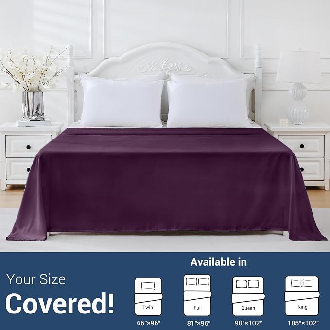 King Flat Sheet Only, 1 Pack Top Bed Sheets, Soft Breathable Brushed Microfiber - Image 5