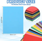 PATIKIL 10Pcs Light Blue EVA Foam Sheets, 15.7 x 11.8 Inches 1mm Thick Foam - Image 2