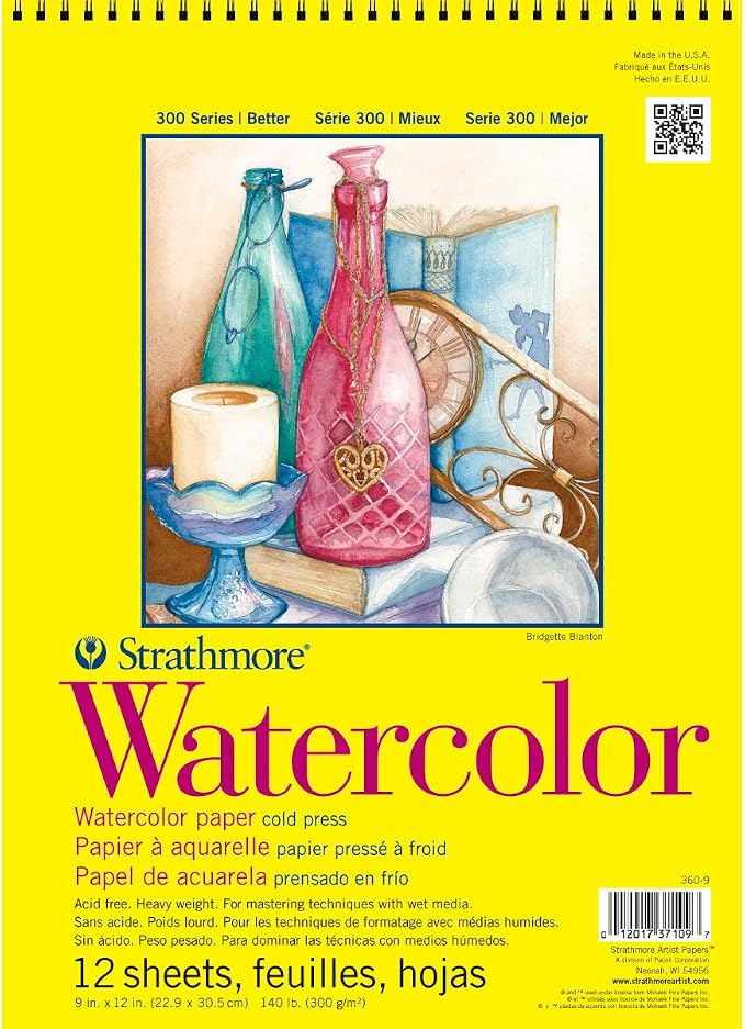 Strathmore 300 Series Watercolor Paper Pad, Top Wire Bound, 9x12 inches by StrathmorePaper