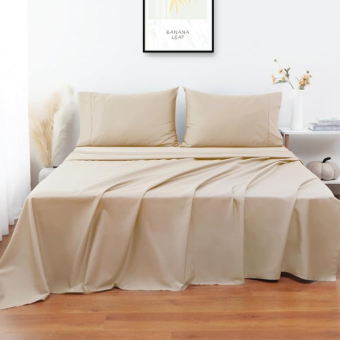 Flat Sheet Only TwinXL Size, 400 TC 100% Egyptian Cotton Flat Sheet-Beige Grey - Image 6
