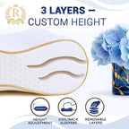 Royal Therapy Travel Memory Foam Pillow, Neck Pillow Bamboo Adjustable Side - Image 5