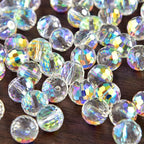 Glass Beads 80 Pcs 10mm Round 96 Faceted AB Color, Assortment - Image 4