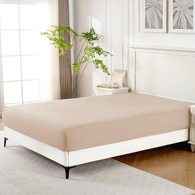 ROSE&RISY Khaki King Fitted Sheet, Soft and Breathable - Image 2