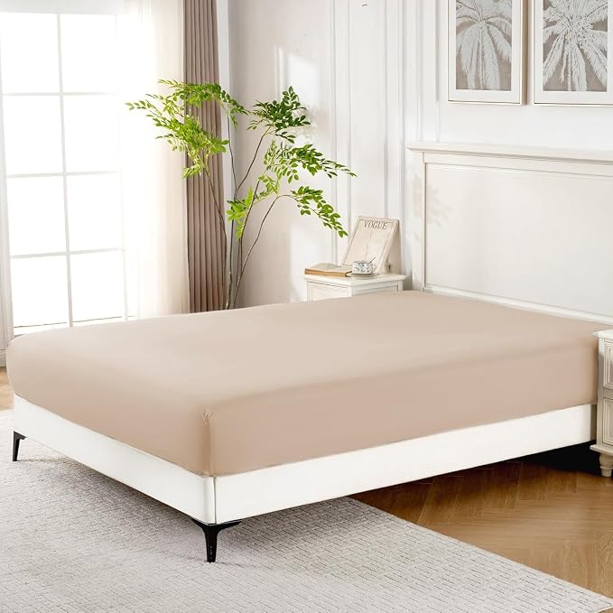 ROSE&RISY Khaki Queen Fitted Sheet, Soft and Breathable - Image 2