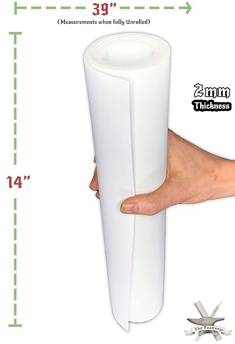 Shape Retention EVA Cosplay Foam 2mm 14x39 inch White or Black High Density EVA - Image 4