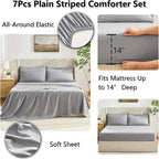 CozyLux Full Size Comforter Sets Grey, 7 Pieces Bed in a Bag, All Season - Image 5