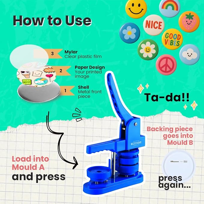 Button Maker Machine 2.25 Inch Pin Maker Kit - Image 7