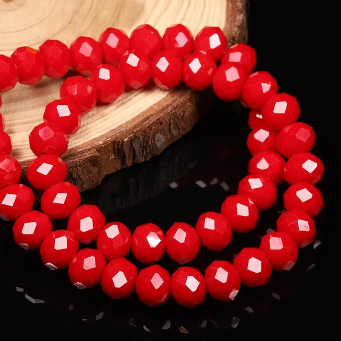 300pcs 8mm Crystal Glass Beads for Jewelry Making Faceted Rondelle Flat - Image 6