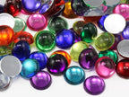 Allstarco 11mm Silver Flat Back Acrylic Round Pearl Cabochons Plastic - Image 4