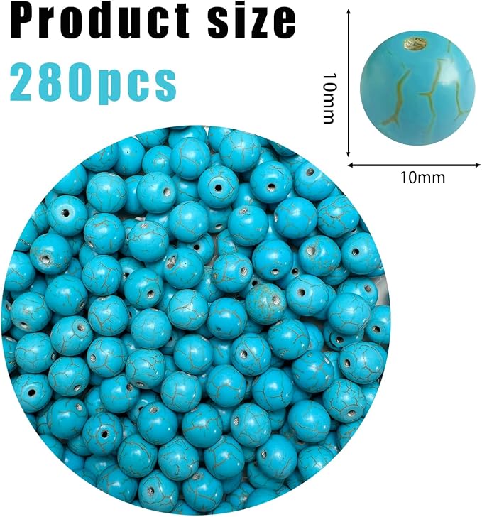Turquoise Beads Bulk 10mm - Image 2