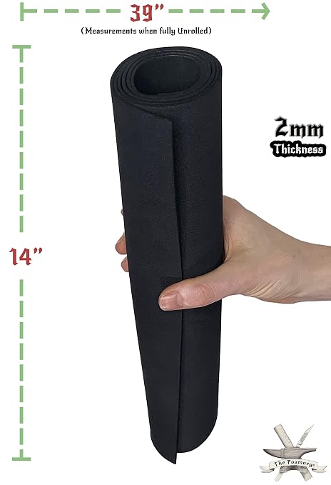 Shape Retention EVA Cosplay Foam 2mm 14x39 inch Black or White High Density EVA - Image 4