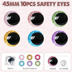 MUCUNNIA 10pcs 45mm 3D Glitter Safety Eyes - Image 2