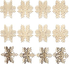 COCHIE DIY 3D Snowflake Wood Crafts to Paint, Paintable Unfinished Wooden Slices by COCHIE