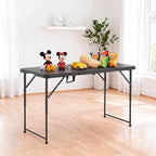 FDW 4FT Folding Table Half Portable Foldable Table Picnic Table - Image 2