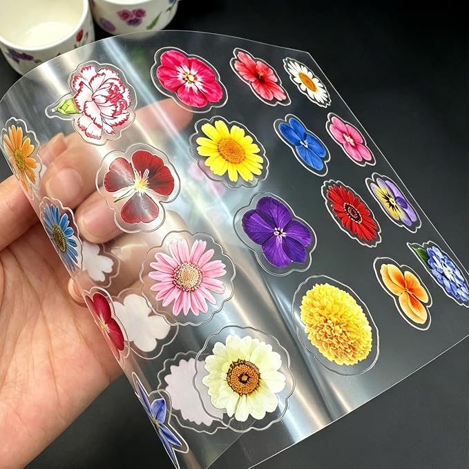 316PCS Transparent Flower Stickers: - Image 6