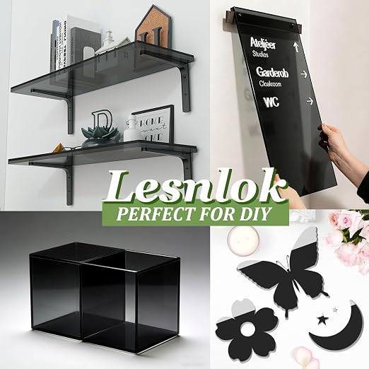 Lesnlok Black Transparent Acrylic Sheet 1/4 inch Thick 6mm 1 Pieces 24 x 36 - Image 6
