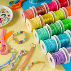 KAMJUNTAR Lanyard String Kit, 30 Rolls Gimp String Plastic Lacing Cord - Image 3