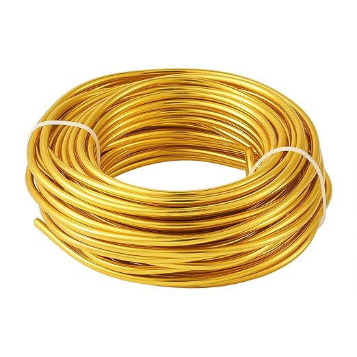 Fashewelry 32.8 Feet 5mm Gold Aluminum Wire Bendable Metal Craft Wire by FASHEWELRY