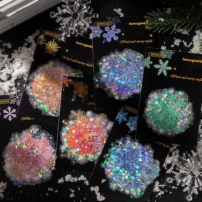 Yoksas 120 Pieces Fantasy Snowflake Stickers - Image 2