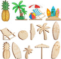 DIY 3D Summer Wood Crafts to Paint, 4 Styles DIY Blank Unfinished Wooden Slices by BENIMUS