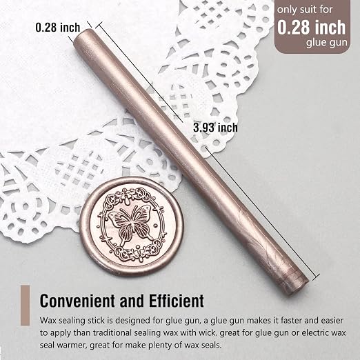 60pcs Wax Seal Sticks with Glue Gun Kits, Champagne Gold Sealing Wax Sticks - Image 3