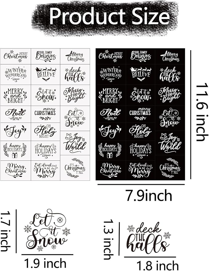 40 Pieces Christmas Word Stickers - Image 3
