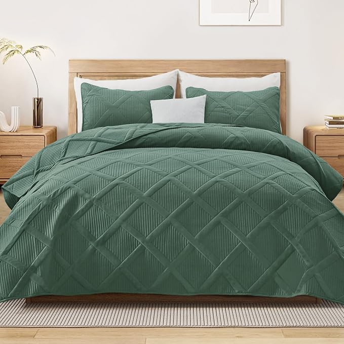 Exclusivo Mezcla King Quilt Set- Green Quilts Bedding Set by ExclusivoMezcla