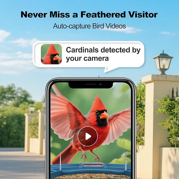 Bird Feeder with Camera, FHD Live View Video, Smart WiFi Bird Feeder Camera - Image 3