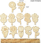 48 Pcs Unfinished Wood Flower Cutouts - Image 2