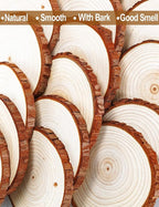 wohohoho 32pcs 3.2-3.6 inches Natural Wood Slices, Unfinished Craft Wood Kit - Image 8