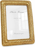Cuspin Gold 4x6 Picture Frame, Ornate Decorative Rattan Resin Photo Frame by Cuspin