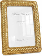 Cuspin Gold 4x6 Picture Frame, Ornate Decorative Rattan Resin Photo Frame by Cuspin
