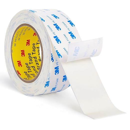 3M Double Sided Tape 2"×16.5Ft, Mounting Tape Heavy Duty No Residue, Removable by Pishue