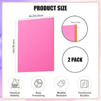 Lesnlok Fluorescent red Acrylic Sheets 1/8 inch Thick 3mm 2 Pack 8 x 10 Clear - Image 2
