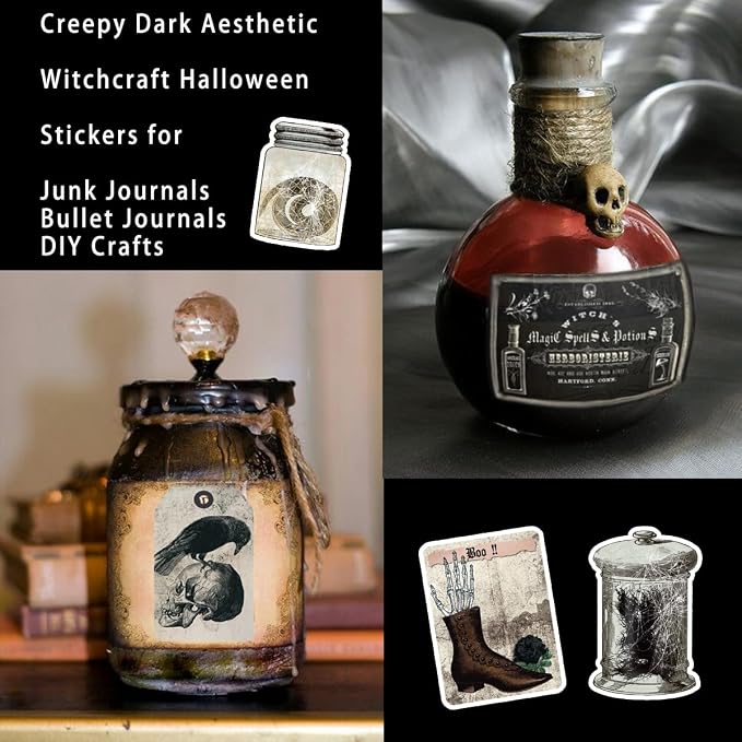 Prstincol 106 Pcs Potion Labels Stickers, Apothecary Sticker Dark Aesthetic - Image 4