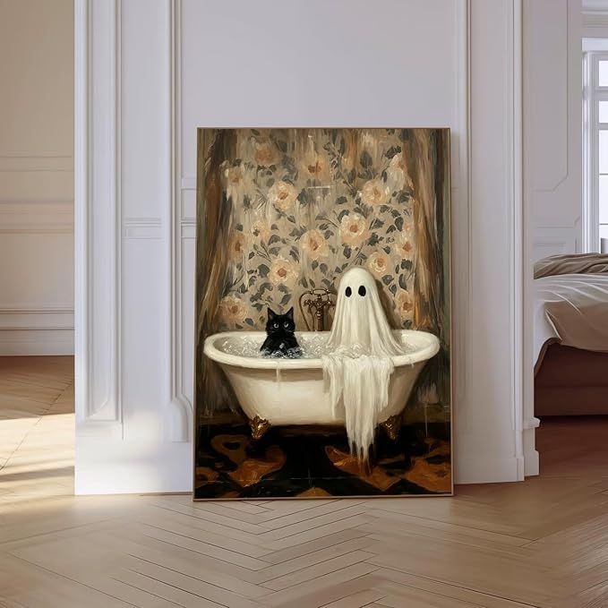 VeGuude Diamond Art Kits for Adults, Full Drill Black Cat Cute Ghost Diamond - Image 6